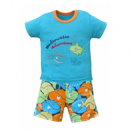 Compleuri baieti de vara - Compleu 2 piese de vara pentru baiei Koala Nemo 03-680AL_74 cm, Albastru