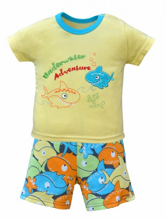 Compleuri baieti de vara - Compleu 2 piese de vara pentru baieti Koala Nemo 03-680C_74 cm, Galben