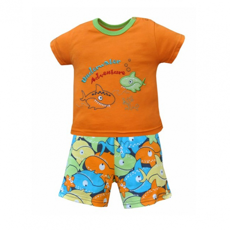 Compleuri baieti de vara - Compleu 2 piese de vara pentru baieti Koala Nemo 03-680P_74 cm, Portocaliu