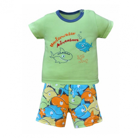 Compleuri baieti de vara - Compleu 2 piese de vara pentru baieti Koala Nemo 03-680V_74 cm, Verde