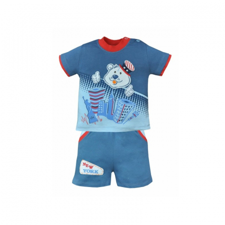 Compleuri baieti de vara - Compleu 2 piese de vara pentru baieti Koala Dyzio 1987B-86-cm, Bleumarin