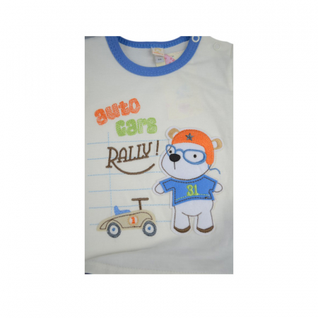 Compleu 2 piese de vara pentru baieti Koala Formula 04-037_68 cm, Crem [2]