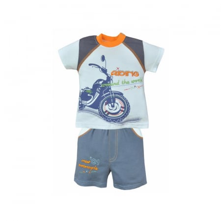 Compleuri baieti de vara - Compleu 2 piese de vara pentru baieti Koala Motorek 03-624, Albastru