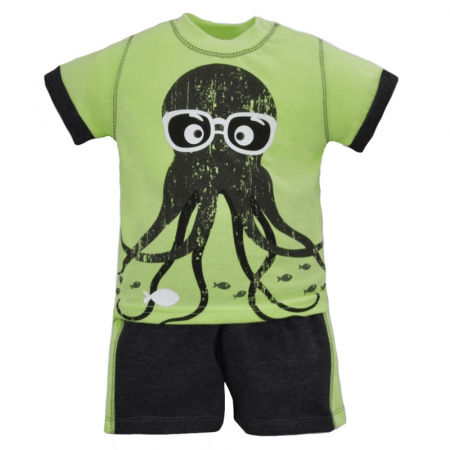 Compleuri baieti de vara - Compleu 2 piese de vara pentru baieti Koala Podwodny Swiat 05-234V-278, Verde