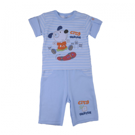 Compleuri baieti de vara - Compleu 2 piese de vara pentru baieti Koala Skater 2454A_62 cm, Albastru