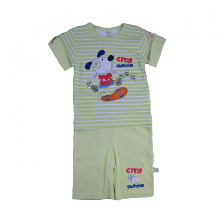 Compleuri baieti de vara - Compleu 2 piese de vara pentru baieti Koala Skater 2456_74 cm, Verde