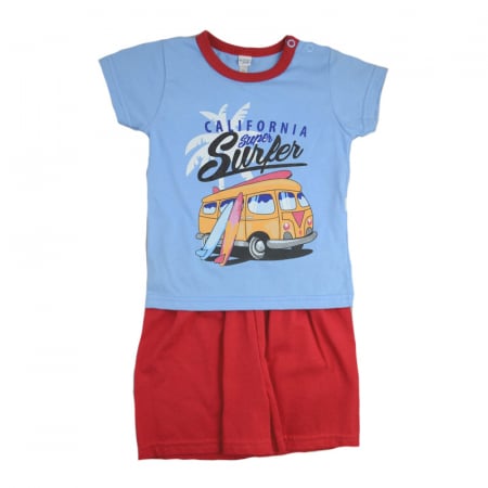 Compleuri baieti de vara - Compleu 2 piese de vara pentru baieti Koala Surfer 3097_74 cm, Albastru