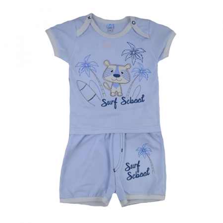 Compleuri baieti de vara - Compleu 2 piese de vara pentru baieti Koala Surfing 2465A_68 cm, Albastru