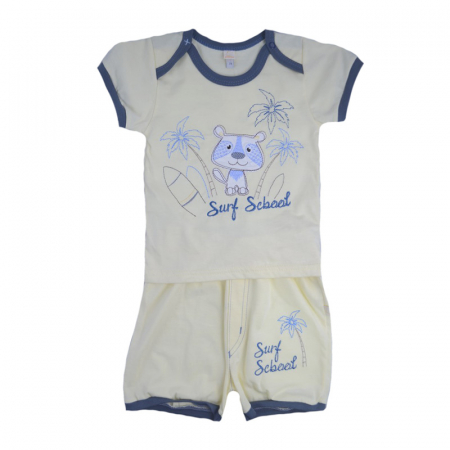 Compleuri baieti de vara - Compleu 2 piese de vara pentru baieti Koala Surfing 2465_74 cm, Galben