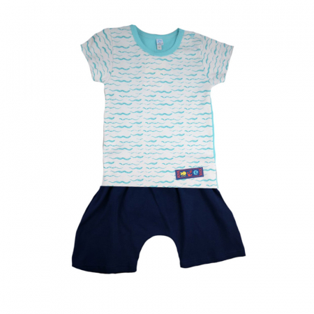 Compleuri baieti de vara - Compleu 2 piese de vara pentru baieti Koala Wielorybek 04-338_86 cm, Turcoaz