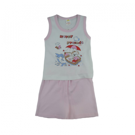 Compleuri fete de vara - Compleu 2 piese de vara pentru fete El Bebek 25-74M_80 cm, Multicolor