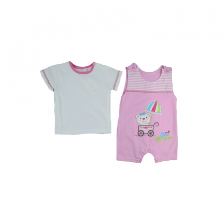 Compleu 2 piese de vara pentru fete Koala Ice Cream 04-369_68 cm, Roz [2]