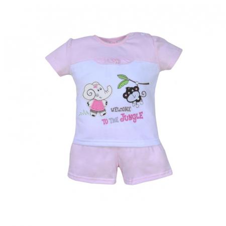 Compleuri fete de vara - Compleu 2 piese de vara pentru fete Koala Jungle 04-084RR_74 cm, Roz