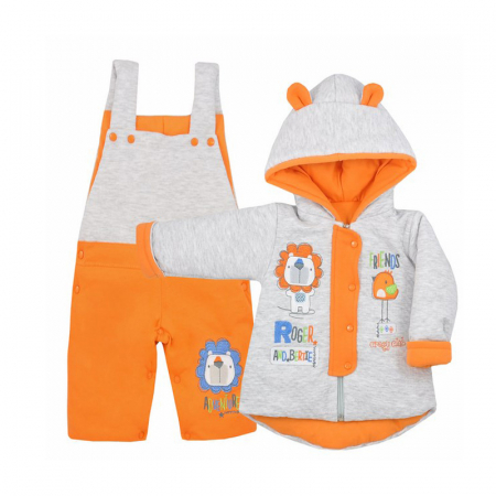 Compleuri baieti maneca lunga - Compleu 2 piese iarna baieti Koala Roger 04-534-62-cm, Portocaliu