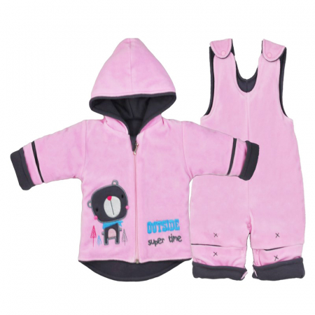 Compleuri  fete maneca lunga - Compleu 2 piese iarna fete Koala Super Time 3053R-68-cm, Roz