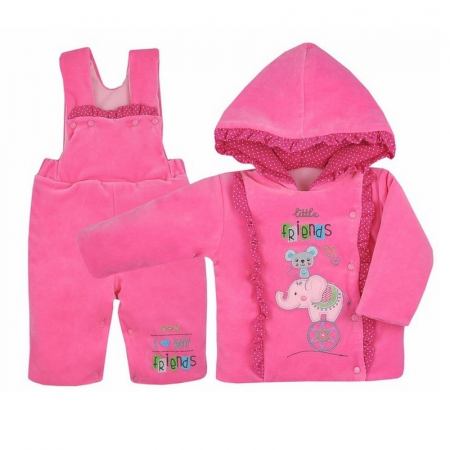 Compleuri  fete maneca lunga - Compleu 2 piese iarna pentru fete Koala Circus 04-510-62-cm, Roz