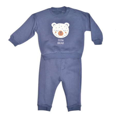 Compleuri baieti maneca lunga - Compleu 2 piese pantaloni si bluza pentru baieti Mini Junior CMP-MJ2, Albastru