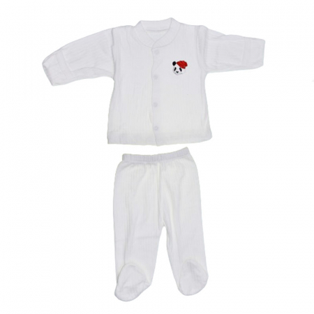 Compleuri baieti maneca lunga - Compleu 2 piese pantaloni si bluza pentru baieti Mini Junior CMPMJ-115-2, Alb