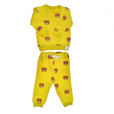 Compleuri baieti maneca lunga - Compleu 2 piese pantaloni si bluza pentru baieti Mini Junior COMP-MJ21, Galben