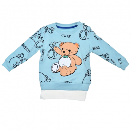 Compleu 2 piese pantaloni si bluza pentru baieti Mini Junior COMP-MJ35, Albastru [2]