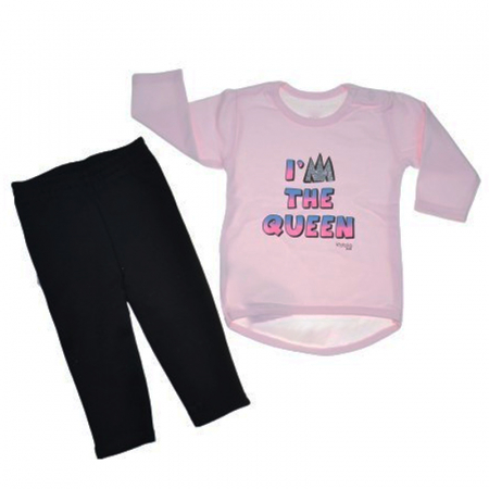 Compleuri  fete maneca lunga - Compleu 2 piese pantaloni si bluza pentru fete Koala 07-771R, Roz