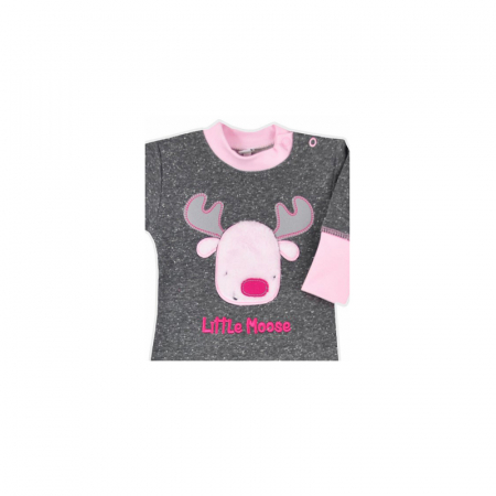 Compleuri  fete maneca lunga - Compleu 2 piese pantaloni si bluza pentru fete Koala Little Moose 05-826R-68-cm, Gri