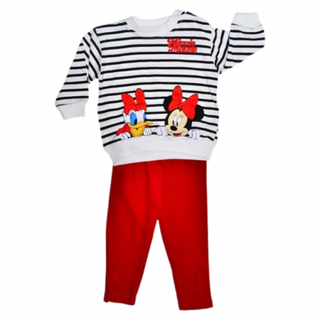 Compleuri  fete maneca lunga - Compleu 2 piese, pantaloni si bluza, pentru fete, Mini Junior 9465R, Rosu