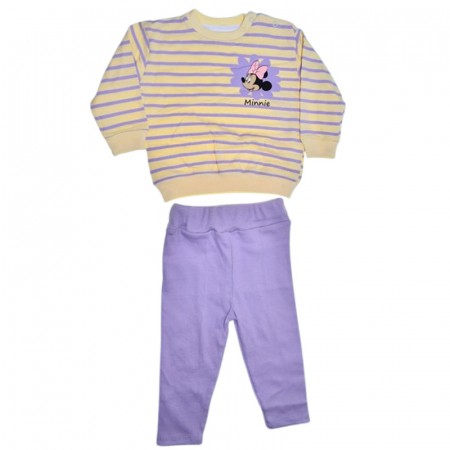 Compleuri  fete maneca lunga - Compleu 2 piese pantaloni si bluza, pentru fete, Mini Junior 9556M, Mov