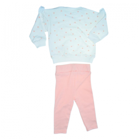 Compleu 2 piese, pantaloni si bluza pentru fete, Mini Junior CMLMJ0505FR,Roz [1]