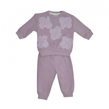 Compleuri  fete maneca lunga - Compleu 2 piese pantaloni si bluza pentru fete Mini Junior CMP-18434, Mov
