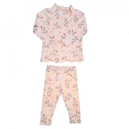 Compleuri  fete maneca lunga - Compleu 2 piese pantaloni si bluza pentru fete Mini Junior COMP-MJ25, Coral