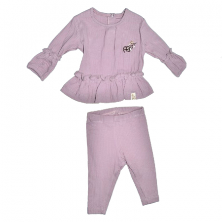 Compleuri  fete maneca lunga - Compleu 2 piese pantaloni si bluza pentru fete Mini Junior COMP-MJ11, Mov