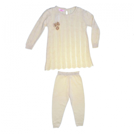 Compleuri  fete maneca lunga - Compleu 2 piese pantaloni si bluza pentru fete Mini Junior SETMJ-35, Galben