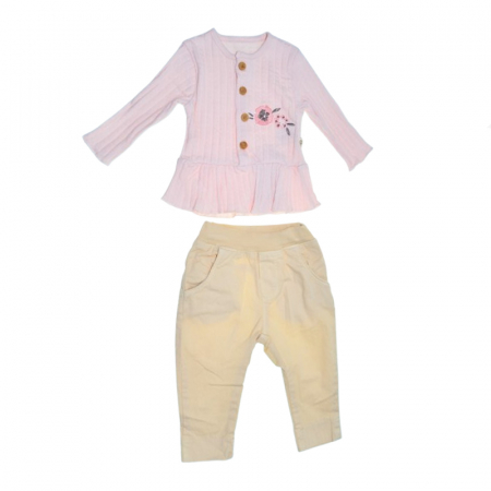 Compleuri  fete maneca lunga - Compleu 2 piese pantaloni si bluza pentru fete Mini Junior SETMJ-42, Multicolor