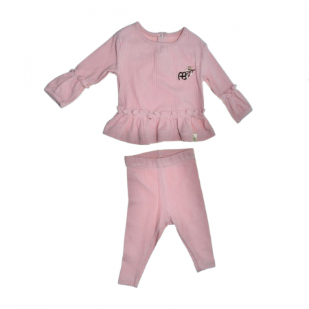 Compleuri  fete maneca lunga - Compleu 2 piese pantaloni si bluza pentru fete Mini Junior SETMJ-45, Roz