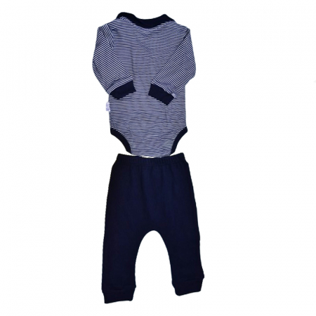 Compleu 2 piese pantaloni si body pentru baieti Mini Junior COMP-MJ19, Bleumarin [1]
