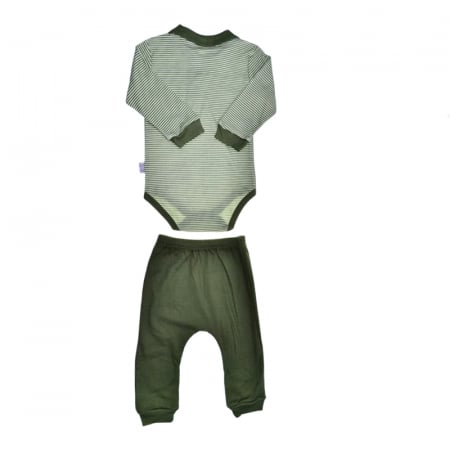 Compleu 2 piese pantaloni si body pentru baieti Mini Junior SETMJ-22, Verde [1]