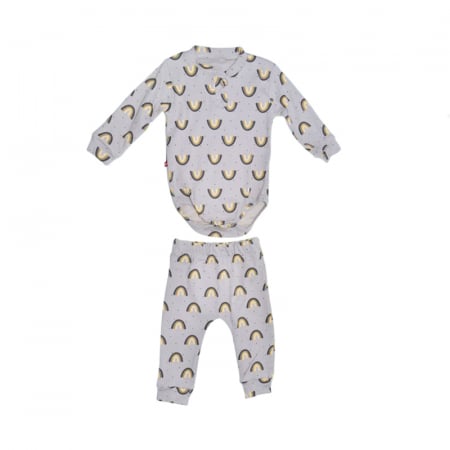 Compleuri baieti maneca lunga - Compleu 2 piese pantaloni si body pentru copii Mini Junior SETMJ-19, Gri