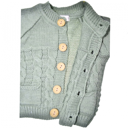Compleu 2 piese pantaloni si cardigan pentru baieti Mini Junior COMP-MJ23, Verde [2]