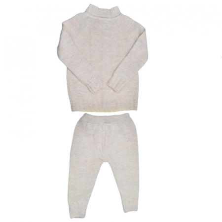Compleu 2 piese pantaloni si cardigan pentru baieti Mini Junior COMP-MJ33, Crem [1]