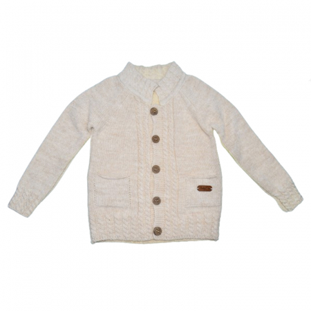 Compleu 2 piese pantaloni si cardigan pentru baieti Mini Junior COMP-MJ33, Crem [2]