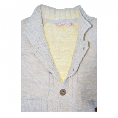 Compleu 2 piese pantaloni si cardigan pentru baieti Mini Junior COMP-MJ33, Crem [3]