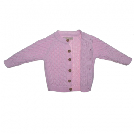 Compleu 2 piese pantaloni si cardigan pentru fete Mini Junior COMP-7806R, Roz [2]