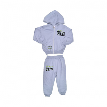 Compleuri baieti maneca lunga - Compleu 2 piese pantaloni lungi si jacheta cu fermoar pentru baieti Mini Junior COMP-3640, Gri