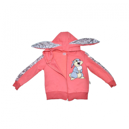 Compleu 2 piese pantaloni si jacheta cu fermoar pentru fete Mini Junior COMP-TRMJ1, Coral [3]