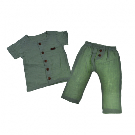 Compleuri baieti de vara - Compleu 2 piese pentru baieti bluza si pantaloni lungi DALEEN 02-2023V, Verde