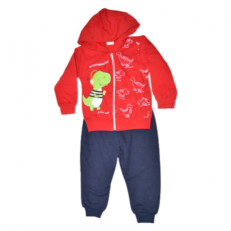 Compleuri baieti maneca lunga - Compleu 2 piese pentru baieti Mini Junior 1933R, Rosu