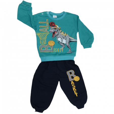 Compleuri baieti maneca lunga - Compleu 2 piese pentru baieti Mini Junior BLK-4-80, Turcoaz