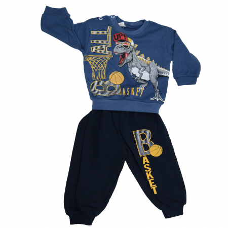 Compleuri baieti maneca lunga - Compleu 2 piese pentru baieti Mini Junior BLK-5-80, Bleumarin