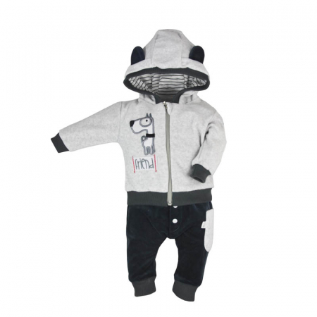 Compleuri baieti maneca lunga - Compleu 2 piese pentru baieti Koala Friend 09-216, Gri